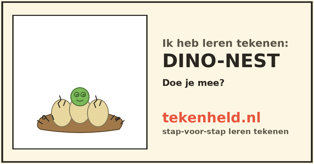 Voorbeeld: Dino-nest tekenen in stappen