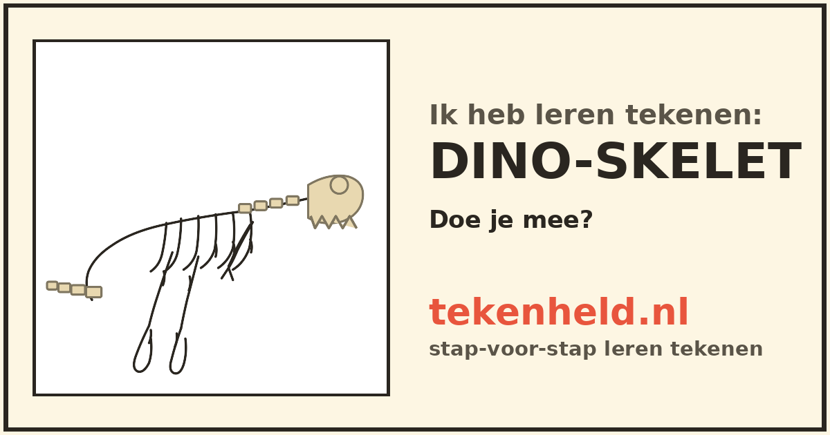 Voorbeeld: Dino-skelet tekenen in stappen