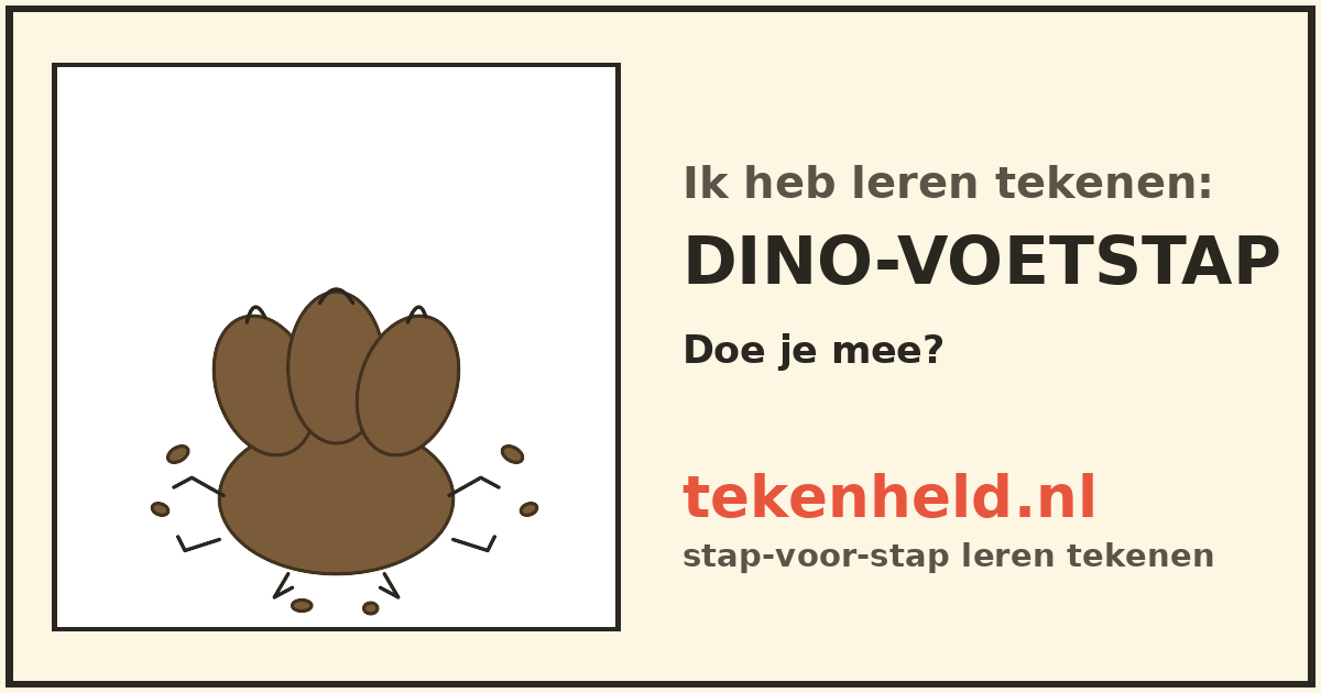 Voorbeeld: Dino-voetstap tekenen in stappen