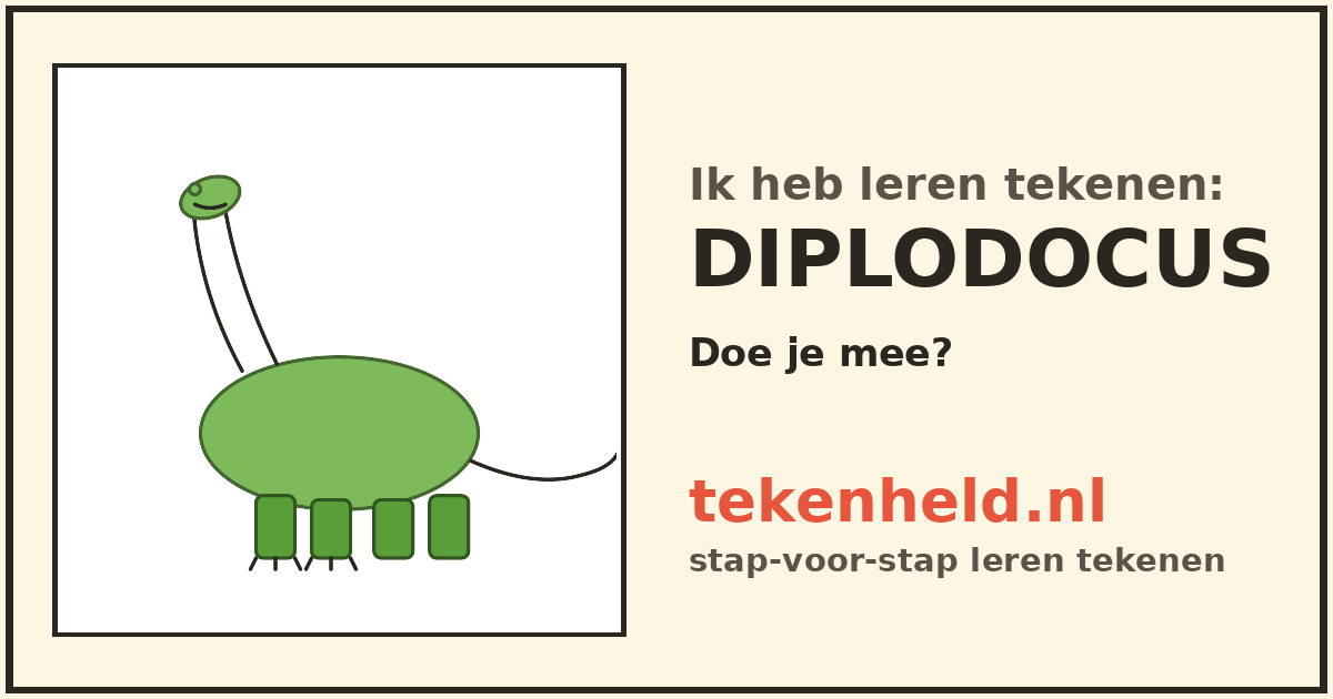 Voorbeeld: Diplodocus tekenen in stappen