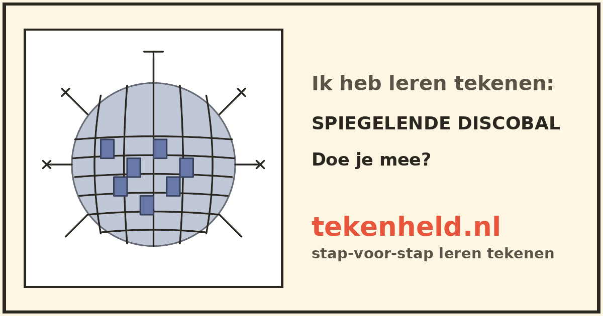 Voorbeeld: Spiegelende discobal tekenen in stappen
