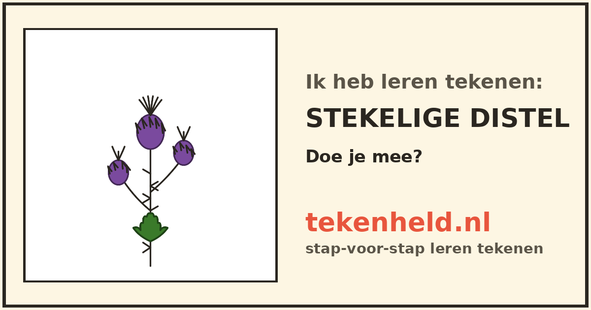 Voorbeeld: Stekelige distel tekenen in stappen
