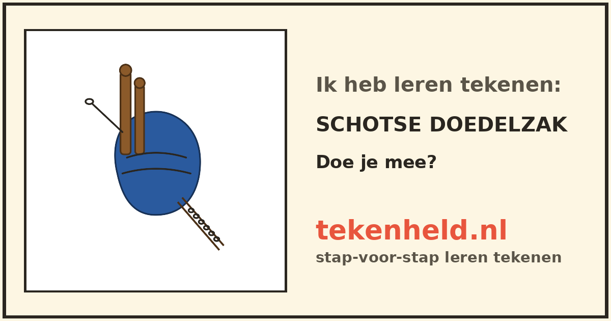 Voorbeeld: Schotse doedelzak tekenen in stappen