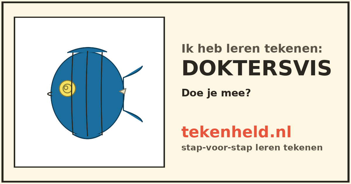 Voorbeeld: Doktersvis tekenen in stappen