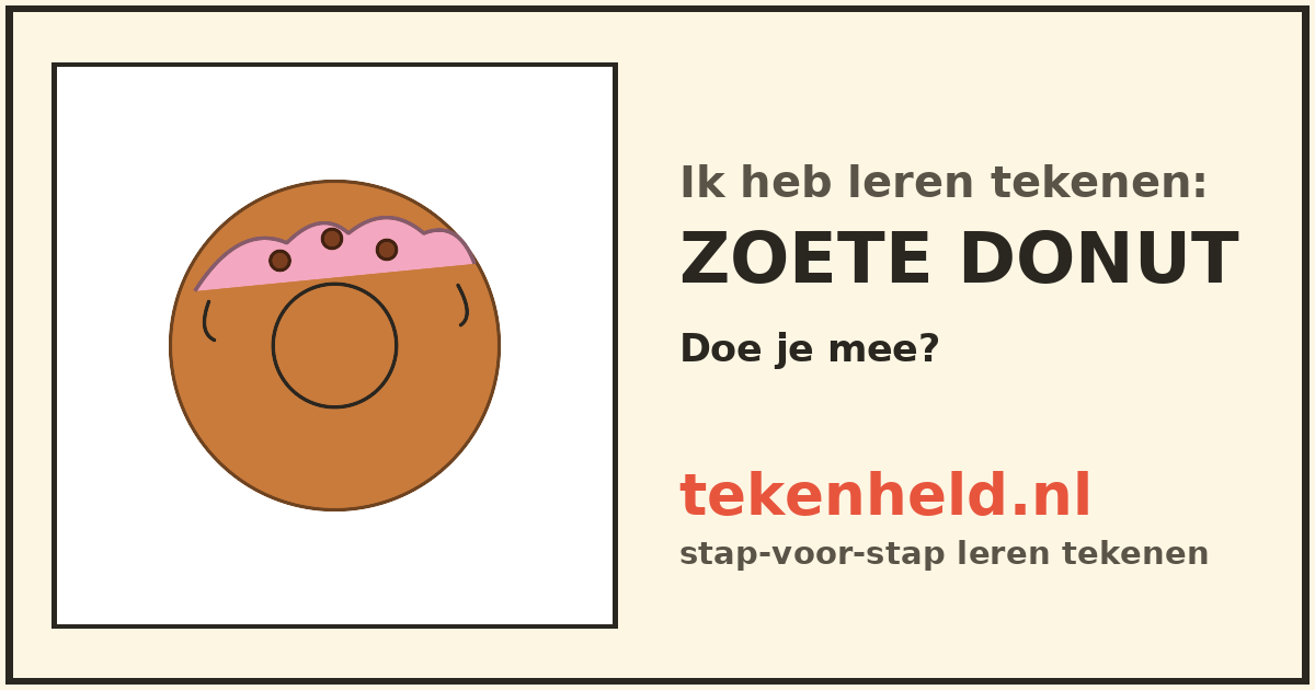 Voorbeeld: Zoete donut tekenen in stappen