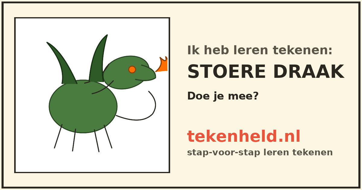 Voorbeeld: Stoere draak tekenen in stappen