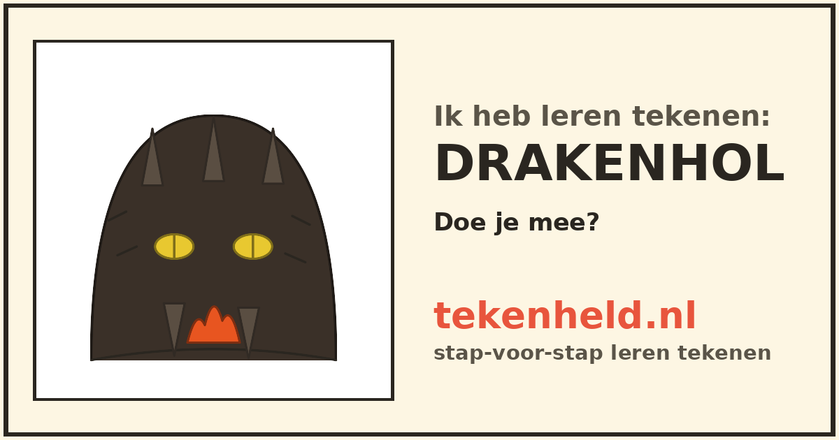 Voorbeeld: Drakenhol tekenen in stappen