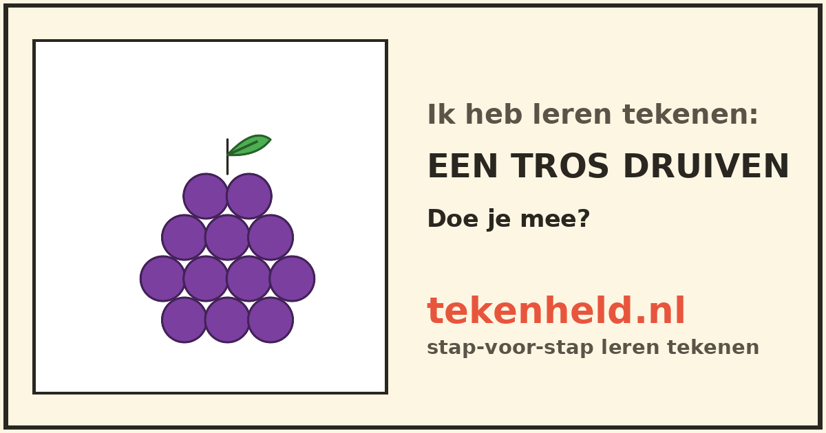 Voorbeeld: Een tros druiven tekenen in stappen