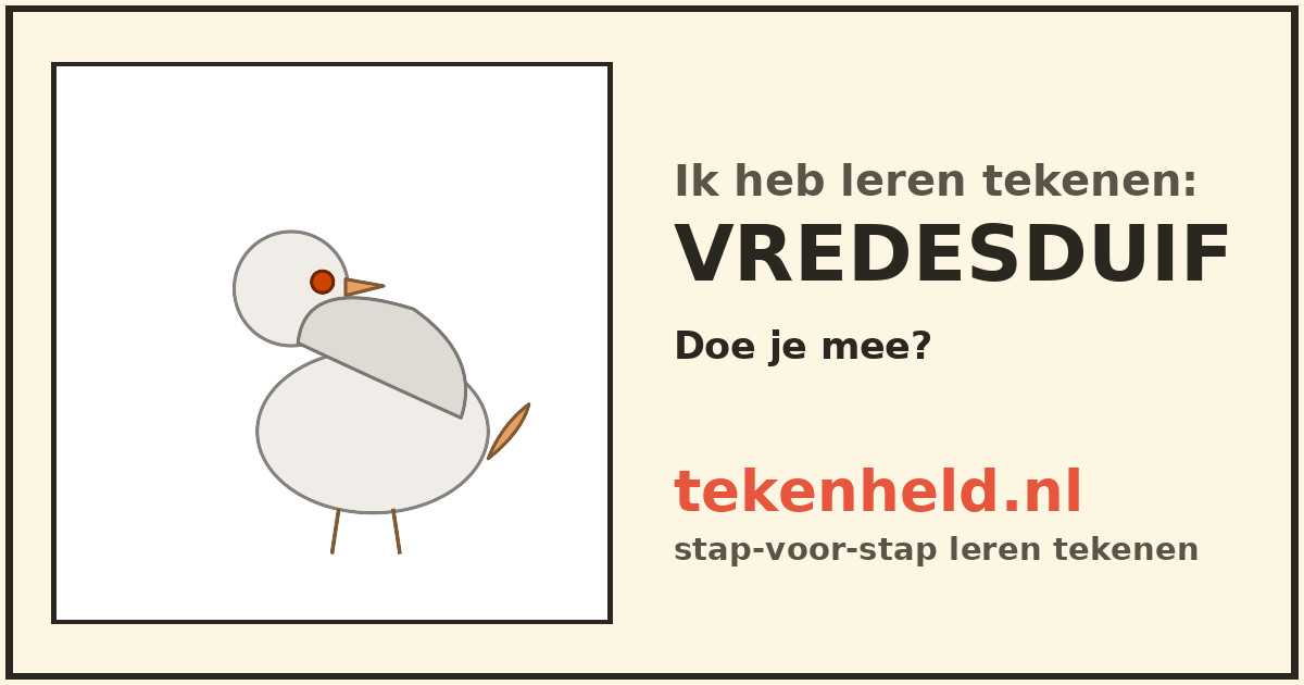 Voorbeeld: Vredesduif tekenen in stappen