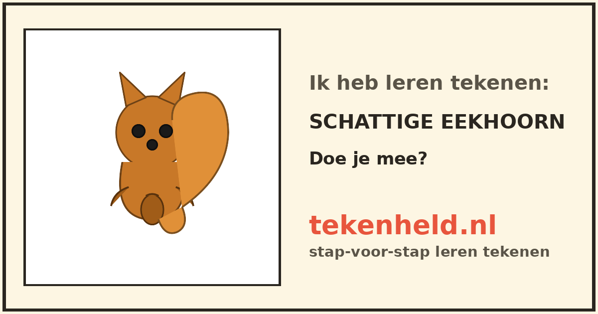 Voorbeeld: Schattige eekhoorn tekenen in stappen