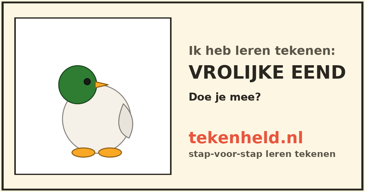 Voorbeeld: Vrolijke eend tekenen in stappen