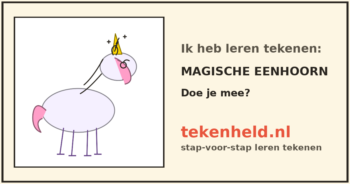 Voorbeeld: Magische eenhoorn tekenen in stappen