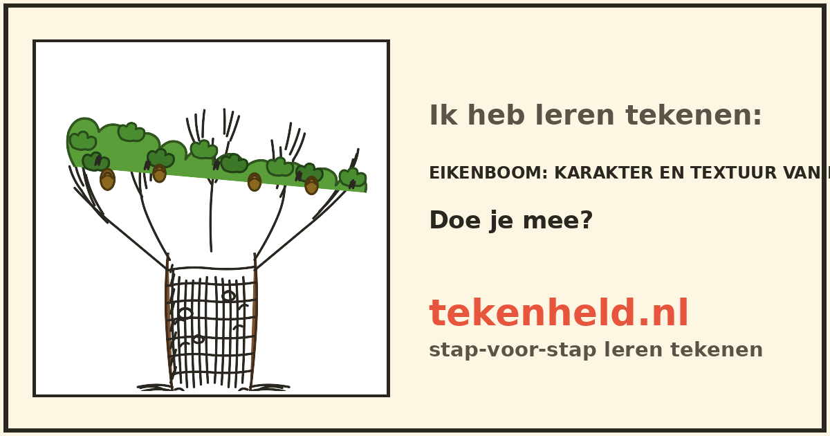 Voorbeeld: Eikenboom tekenen in stappen