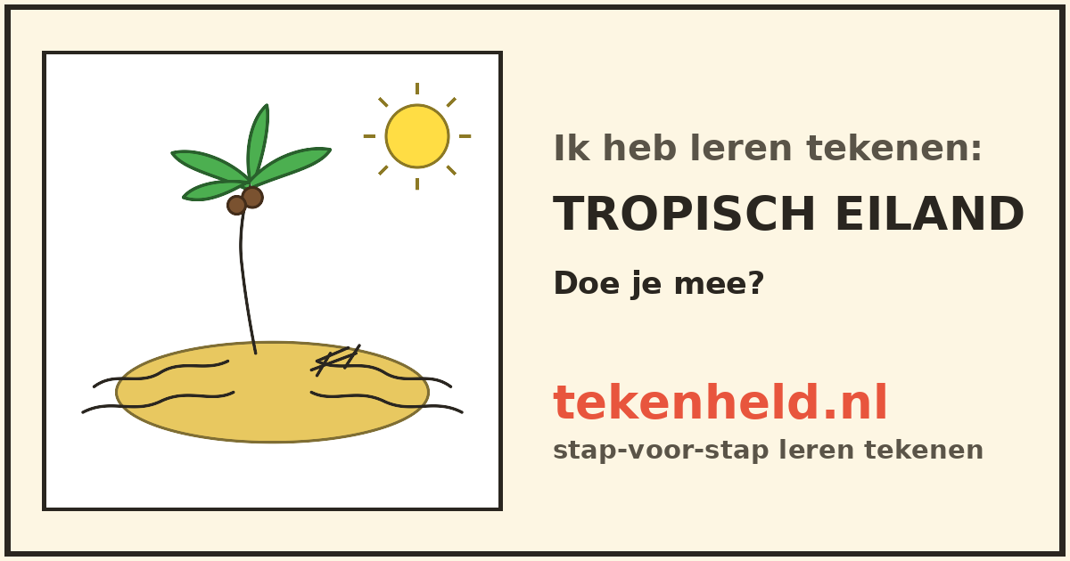 Voorbeeld: Tropisch eiland tekenen in stappen