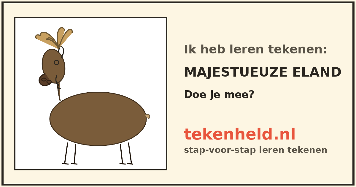 Voorbeeld: Majestueuze eland tekenen in stappen