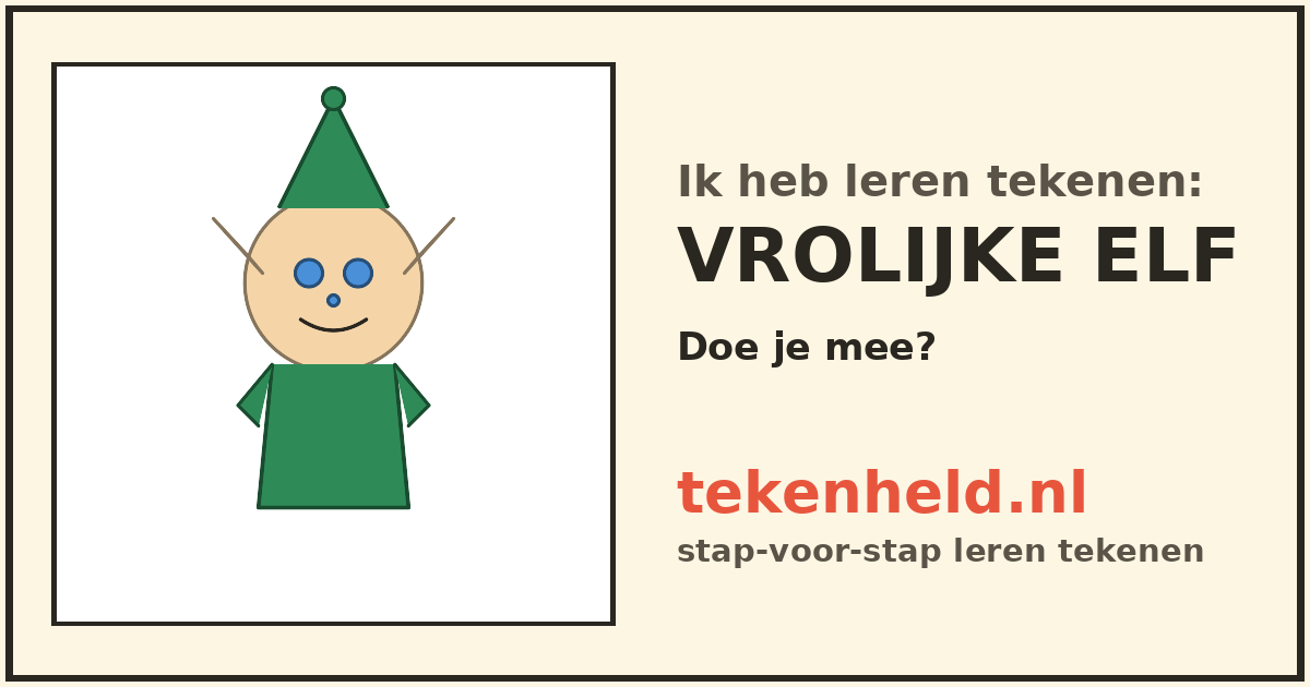 Voorbeeld: Vrolijke elf tekenen in stappen