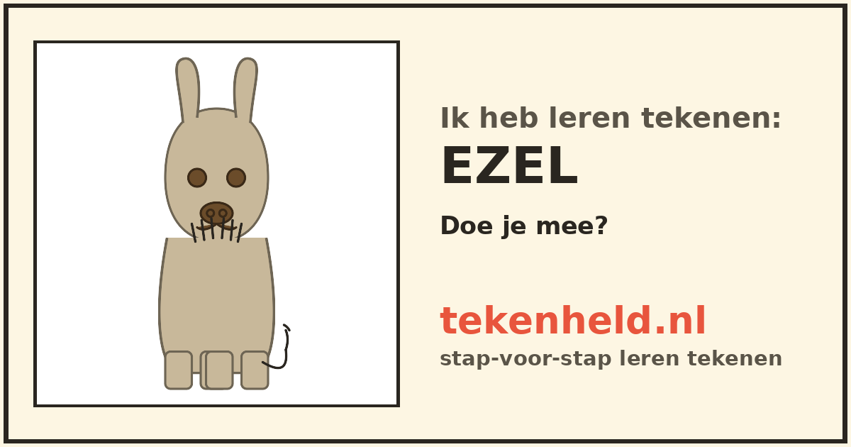 Voorbeeld: Ezel tekenen in stappen