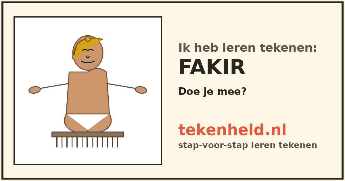 Voorbeeld: Fakir tekenen in stappen