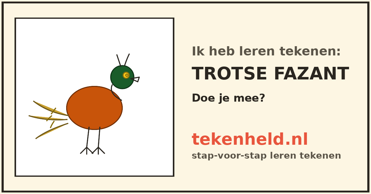 Voorbeeld: Trotse fazant tekenen in stappen