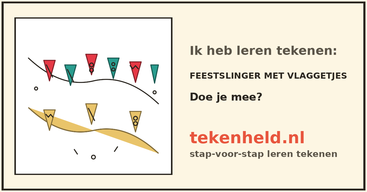 Voorbeeld: Feestslinger met vlaggetjes tekenen in stappen