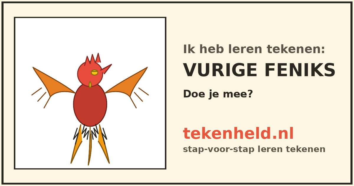 Voorbeeld: Vurige feniks tekenen in stappen