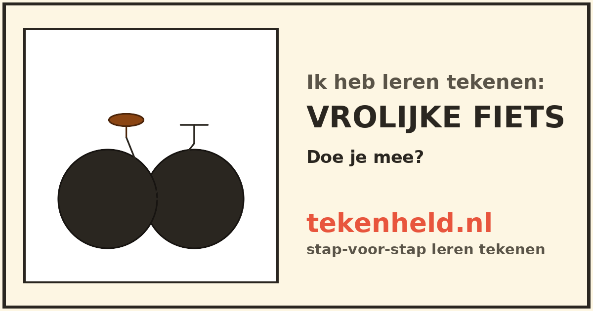 Voorbeeld: Vrolijke fiets tekenen in stappen