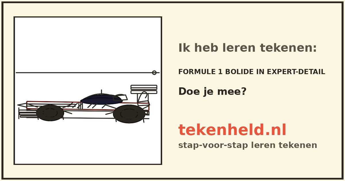 Voorbeeld: Formule 1 bolide in expert-detail tekenen in stappen