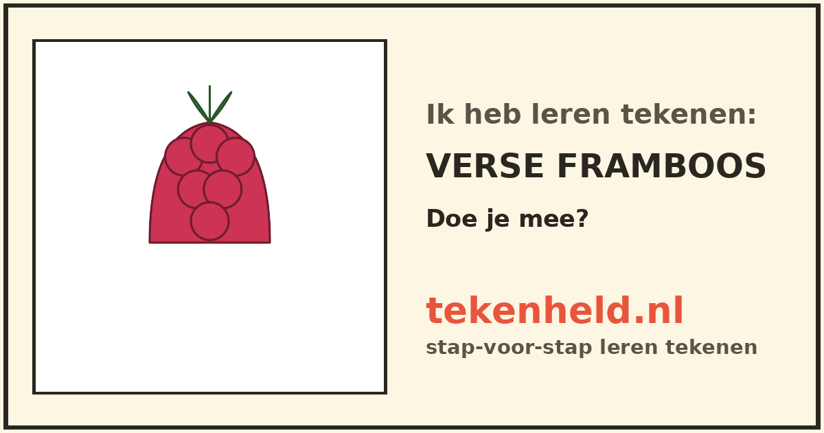 Voorbeeld: Verse framboos tekenen in stappen