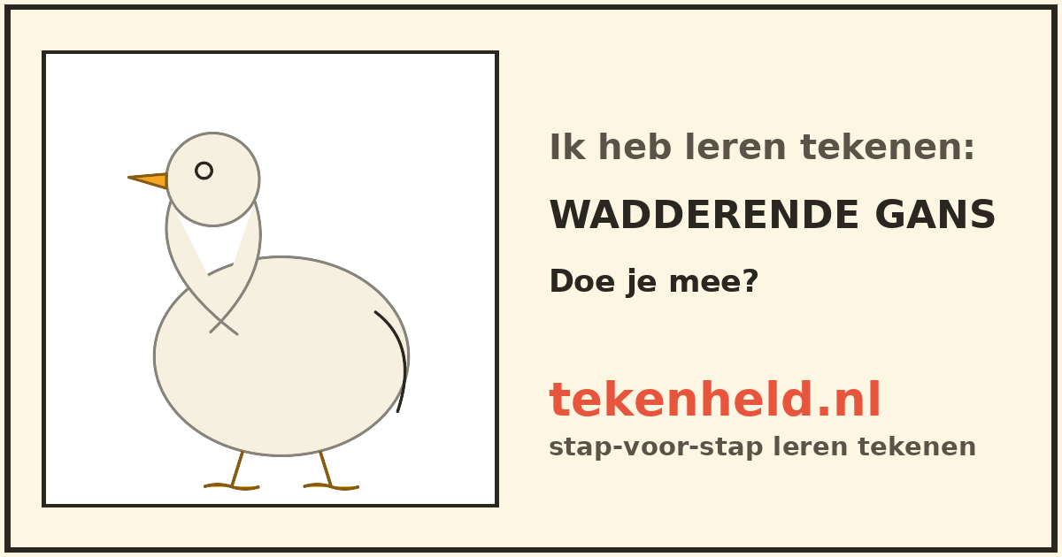 Voorbeeld: Wadderende gans tekenen in stappen