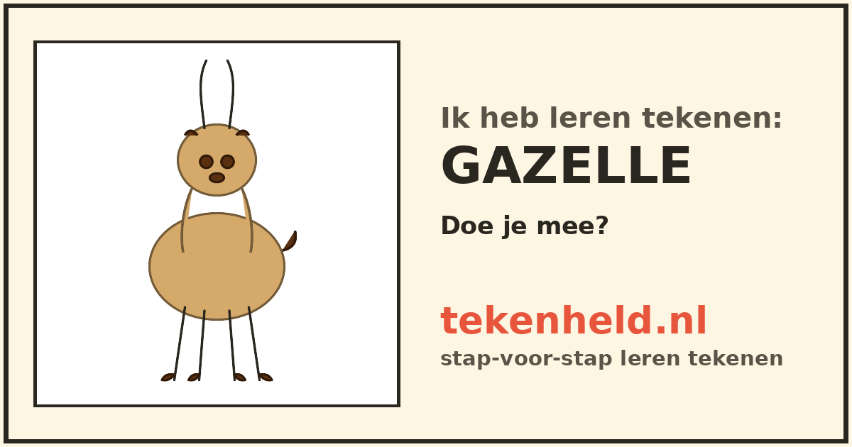 Voorbeeld: Gazelle tekenen in stappen