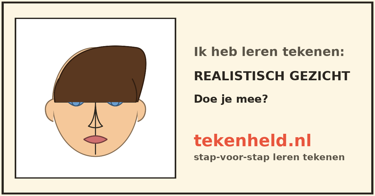 Voorbeeld: Realistisch gezicht tekenen in stappen