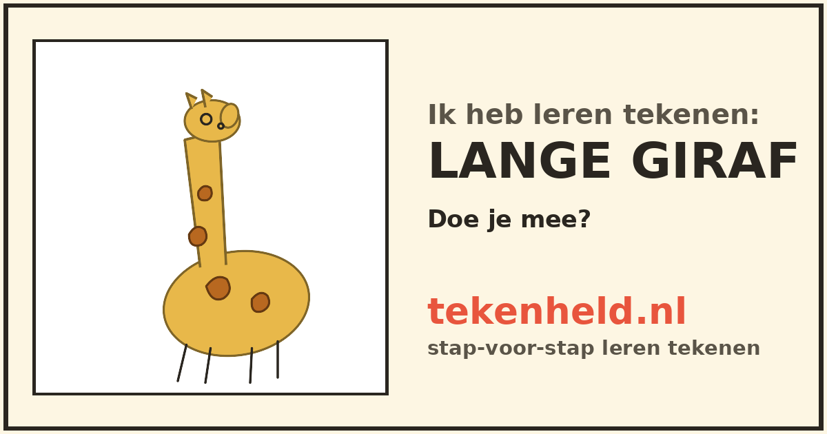 Voorbeeld: Lange giraf tekenen in stappen