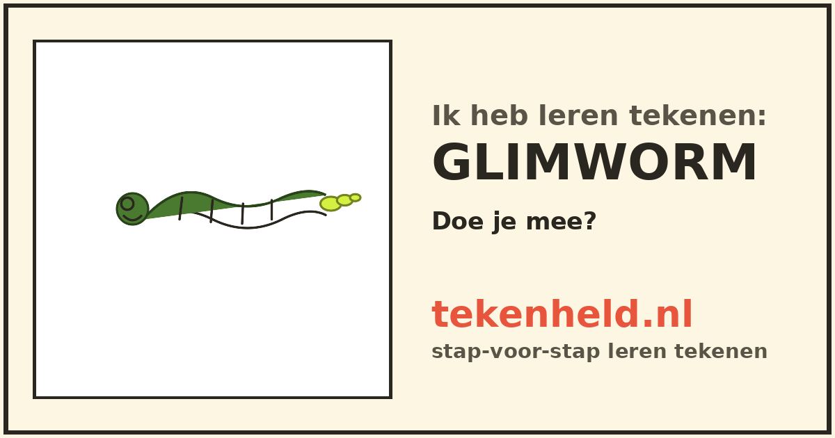 Voorbeeld: Glimworm tekenen in stappen
