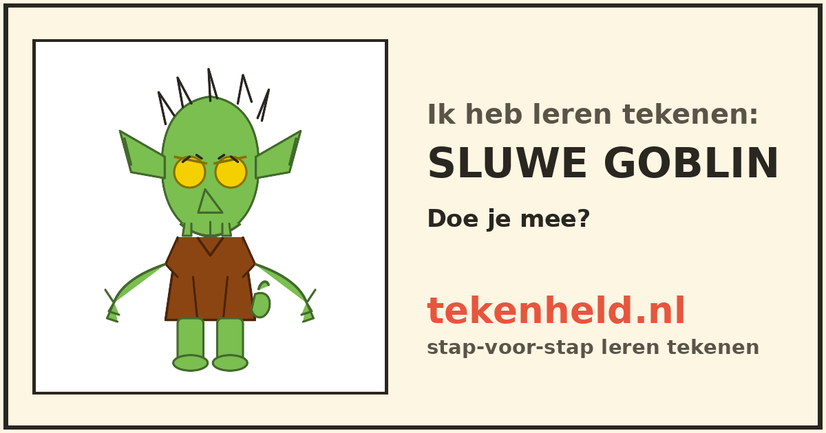 Voorbeeld: Sluwe goblin tekenen in stappen