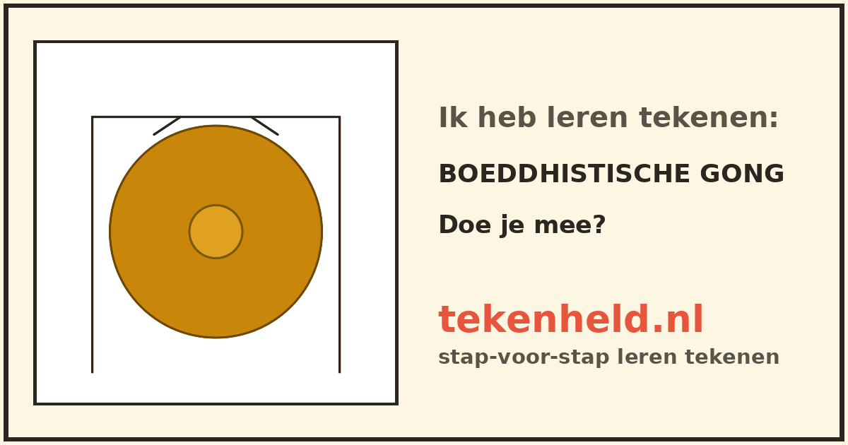 Voorbeeld: Boeddhistische gong tekenen in stappen