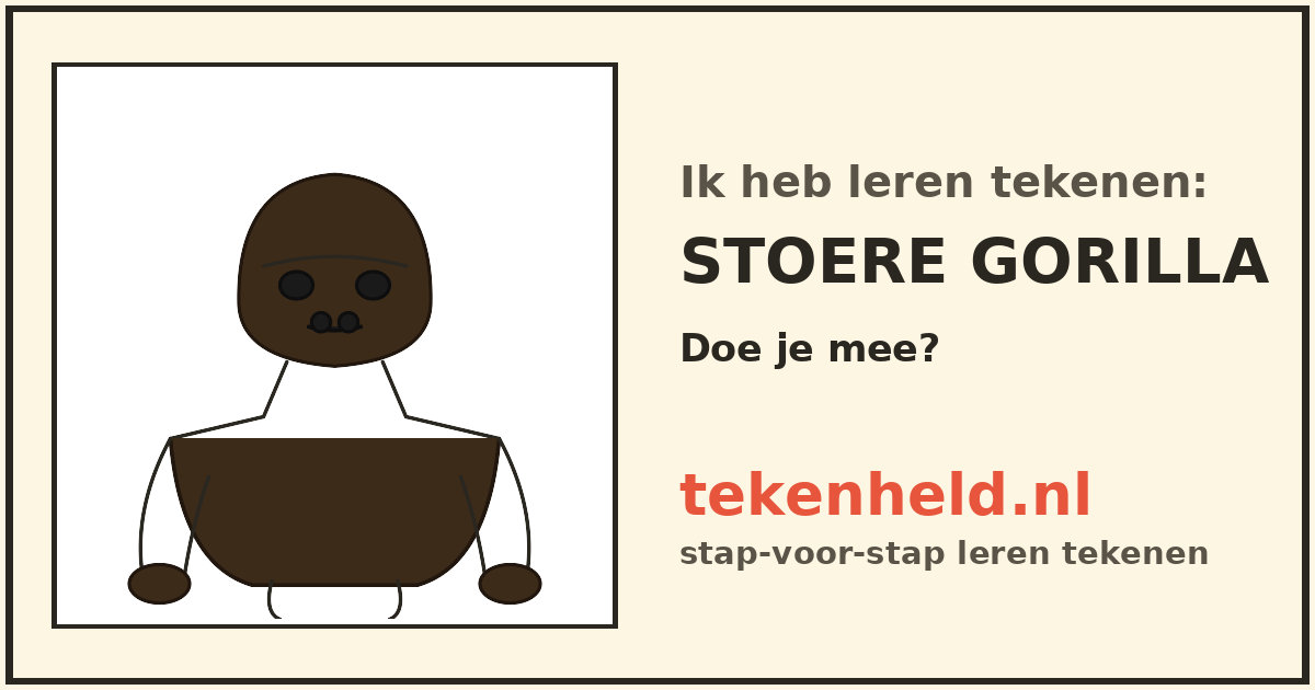 Voorbeeld: Stoere gorilla tekenen in stappen
