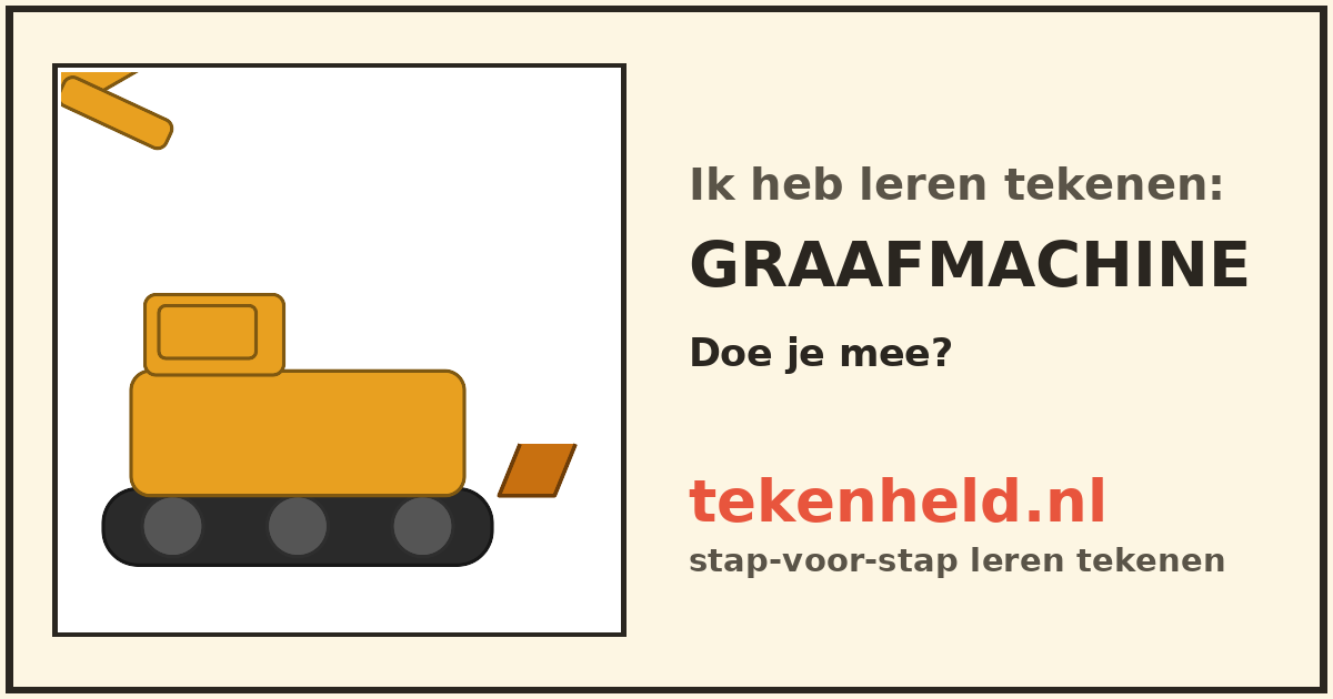 Voorbeeld: Graafmachine tekenen in stappen