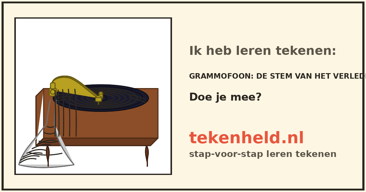 Voorbeeld: Grammofoon tekenen in stappen