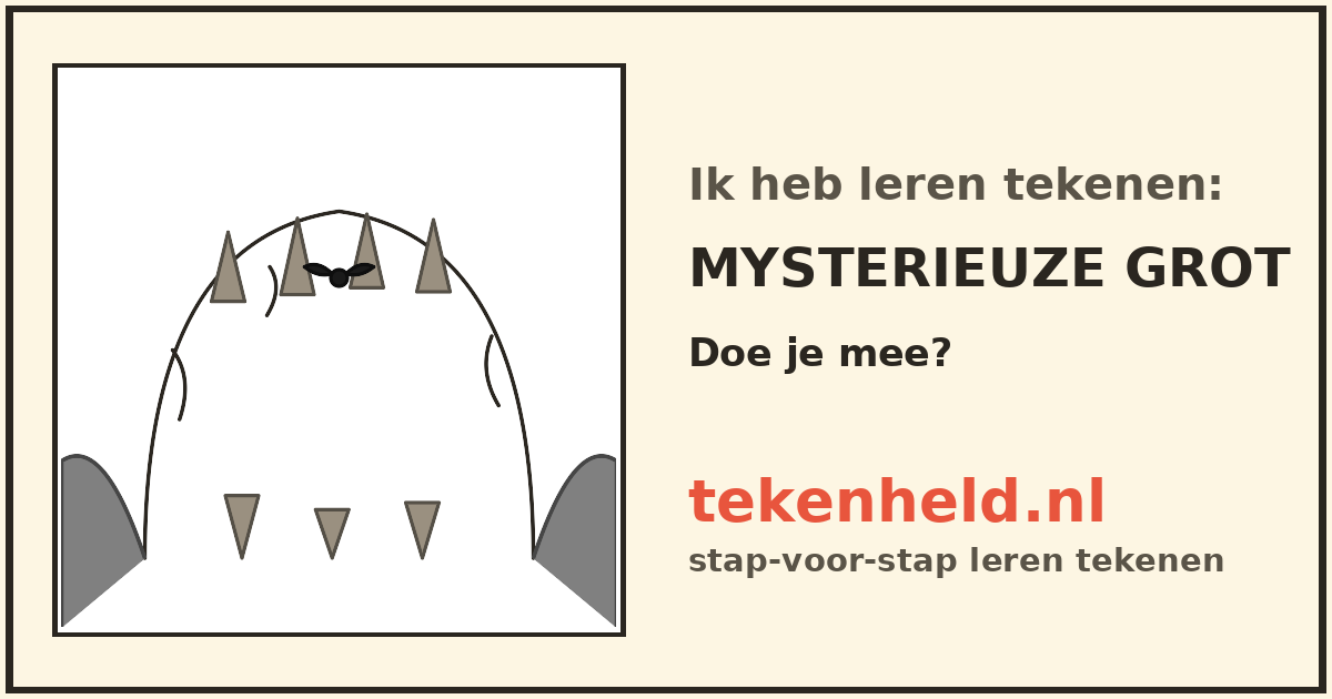 Voorbeeld: Mysterieuze grot tekenen in stappen