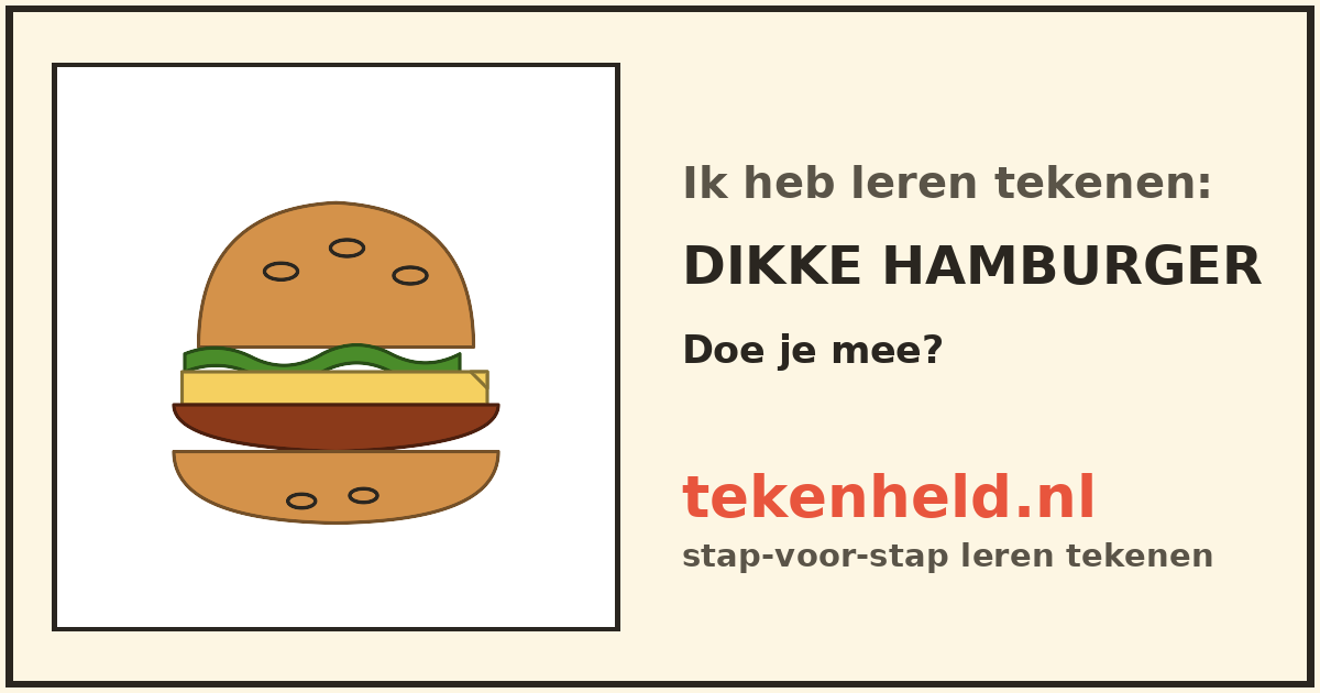 Voorbeeld: Dikke hamburger tekenen in stappen