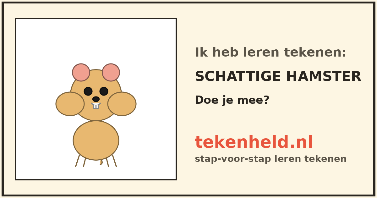 Voorbeeld: Schattige hamster tekenen in stappen