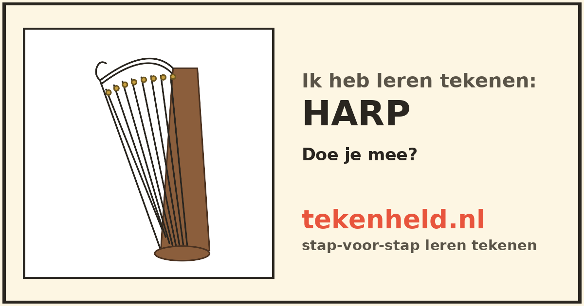 Voorbeeld: Harp tekenen in stappen