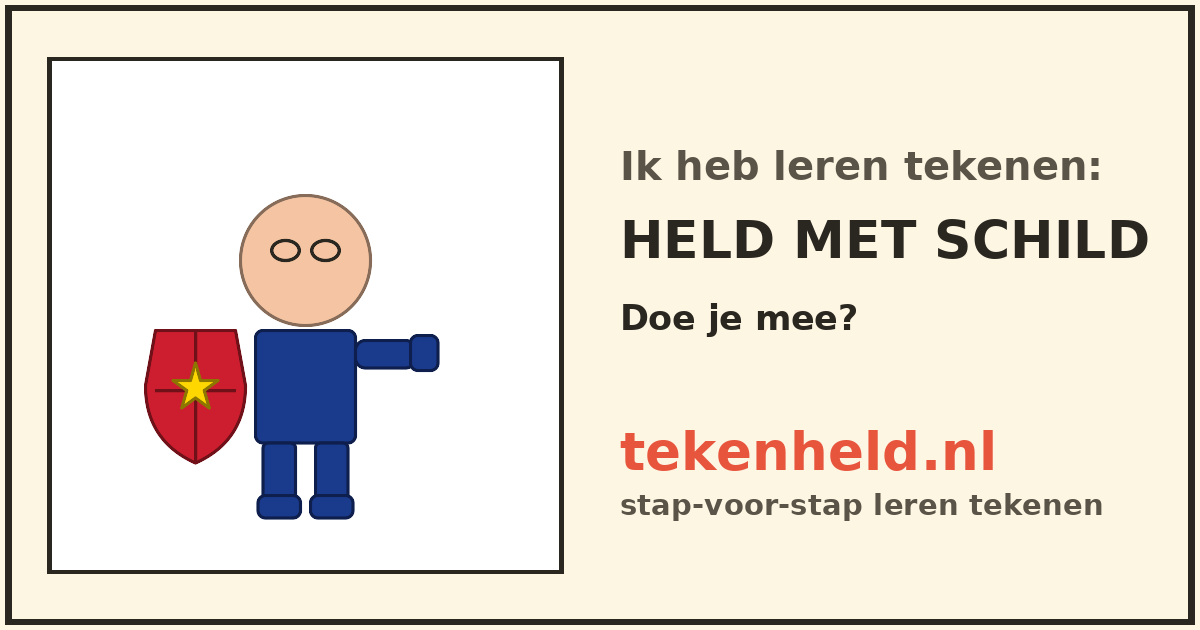 Voorbeeld: Held met schild tekenen in stappen