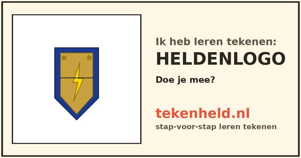 Voorbeeld: Heldenlogo tekenen in stappen