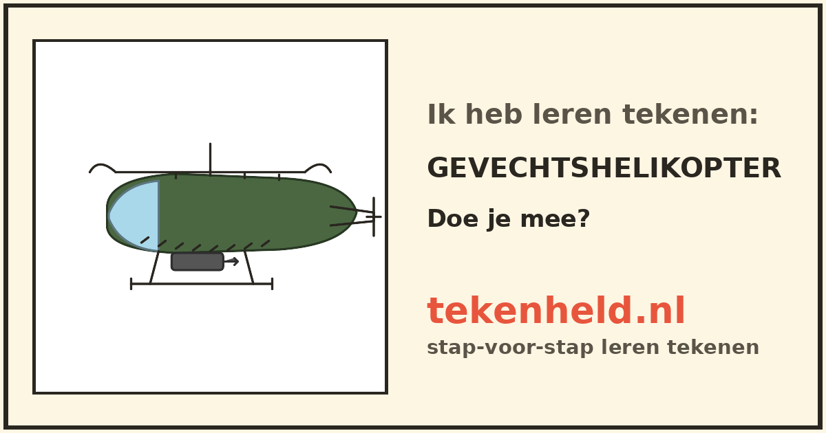 Voorbeeld: Gevechtshelikopter tekenen in stappen