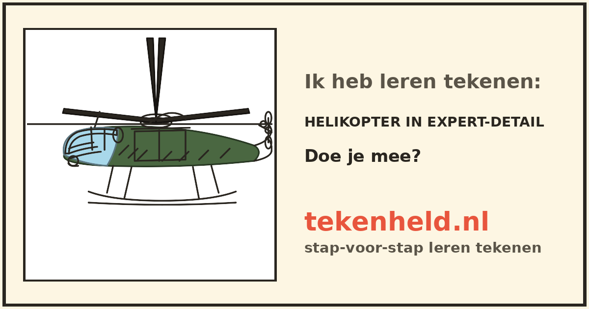 Voorbeeld: Helikopter in expert-detail tekenen in stappen