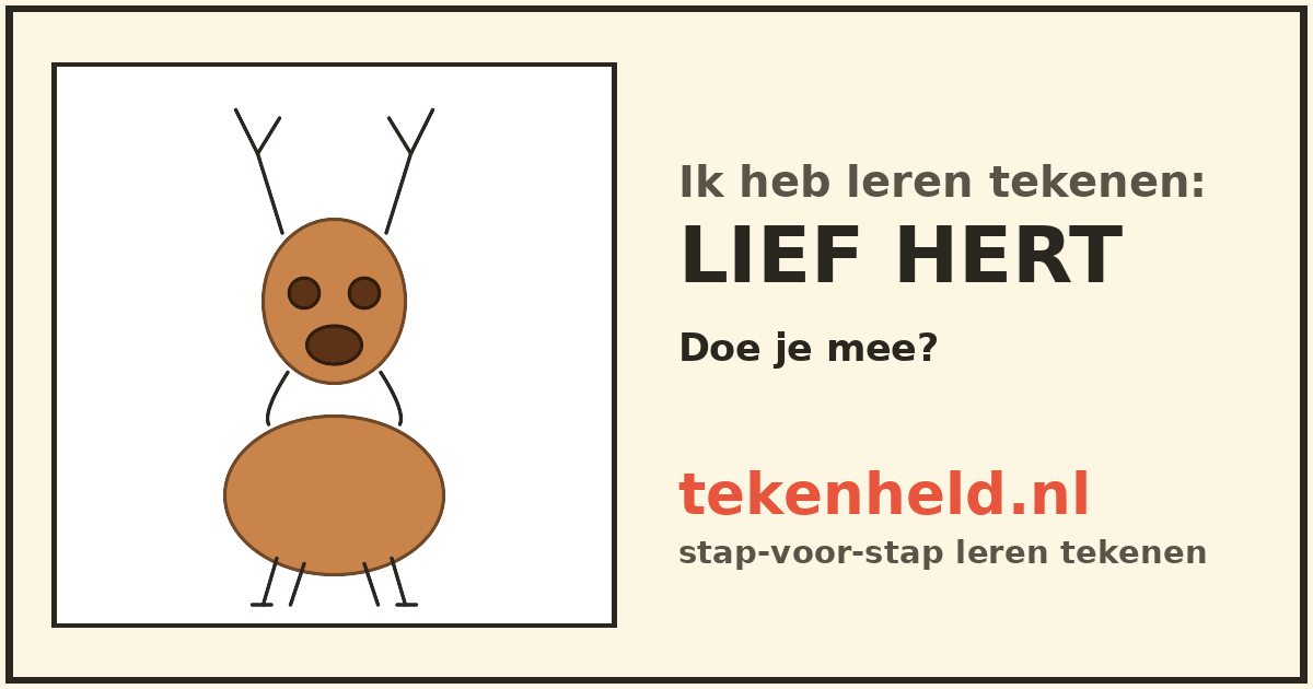 Voorbeeld: Lief hert tekenen in stappen