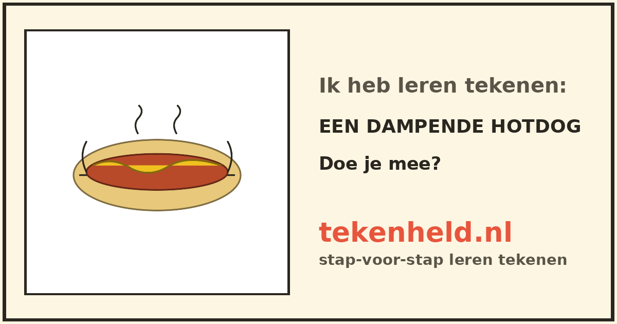 Voorbeeld: Een dampende hotdog tekenen in stappen