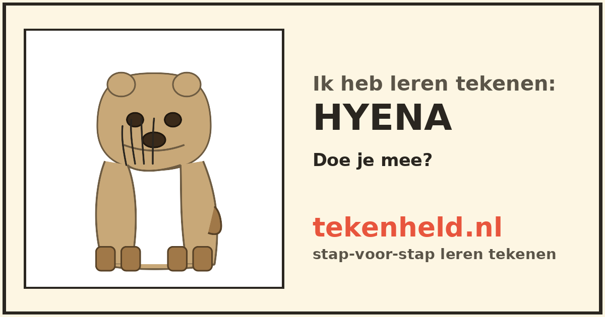 Voorbeeld: Hyena tekenen in stappen