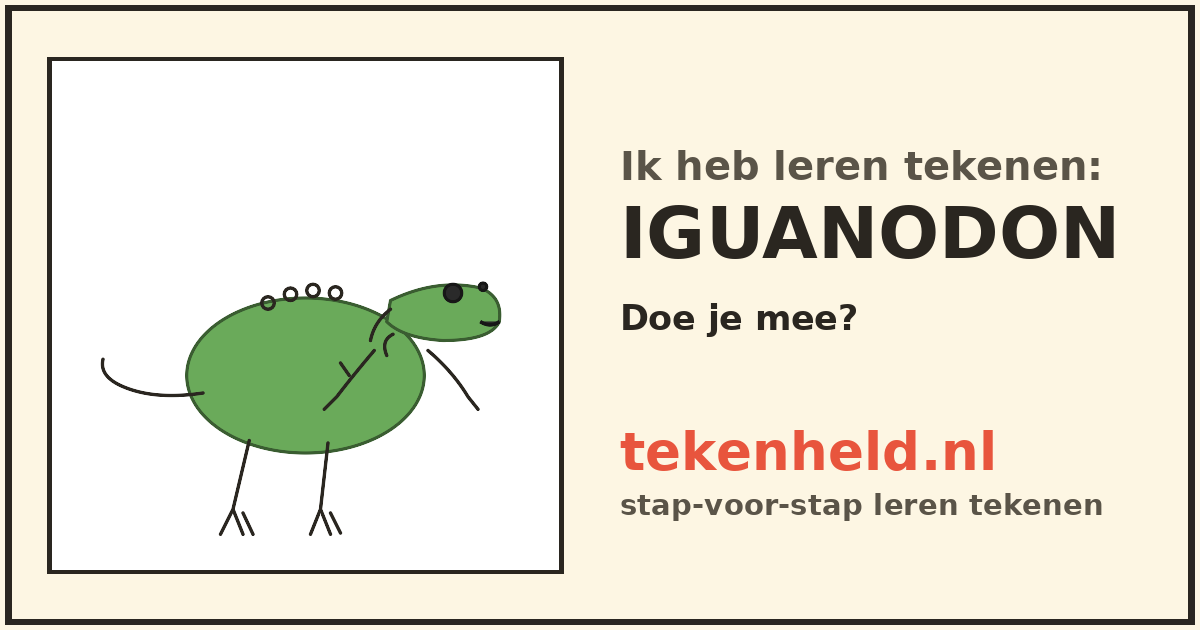 Voorbeeld: Iguanodon tekenen in stappen